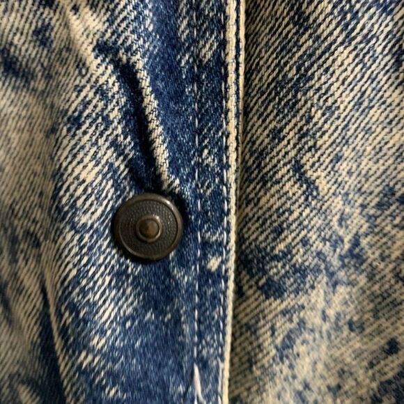 American signature vintage 80s acid wash denim bomber jacket size medium. - Picture 5 of 11